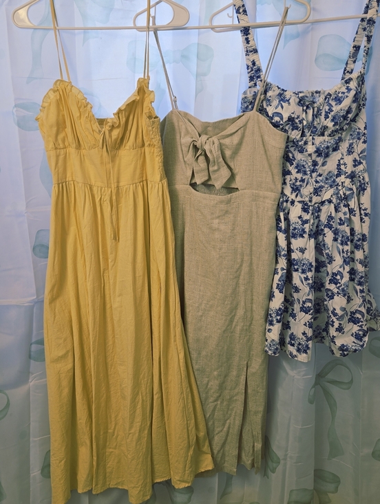 iris Dresses & Skirts - Sun Dress Bundle Size Large Cotton Linen Bustier Details Floral Milkmaid Maxi